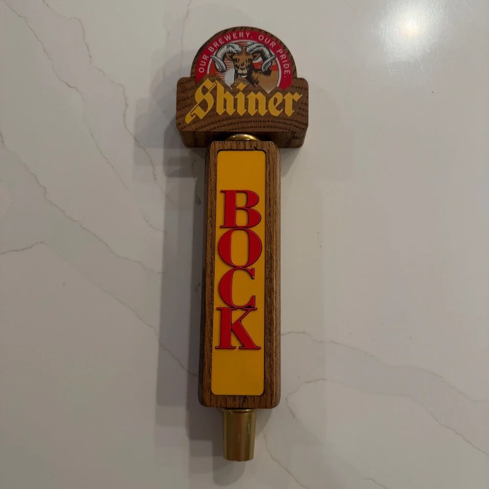 Shiner Bock Beer Tap Handle Wooden Texas Spoetzl Brewery Ram Logo 10.5 Inch